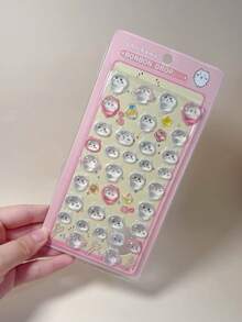 1张动漫卡通贴纸，可爱小猫动物贴纸，可重复使用防水贴纸，DIY手工贴纸，适用于DIY手机壳、DIY笔记本贴纸、DIY工艺品、笔记本电脑、礼品包装、派对装饰，完美的节日礼物，送给粉丝和朋友的礼物（款式随机）