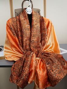 1pc Fashionable Outdoor Shawl, Windproof Scarf, New Printed Scarf, Luxury Sunscreen Neck Gaiter, 85*180CM, Women Silk Scarf - Multicolor - View 11