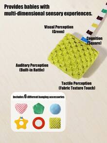 Quderbel Brinquedos para Bebês, Chocalhos de Pelúcia para Bebês, Brinquedos Penduráveis para Carrinho de Bebê, Decorações Penduráveis para Cadeirinha de Carro, Adequado para Bebês Meninos e Meninas de 0 a 3 Anos - Multicolorido - Visão 11