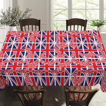 Toalha de mesa com estampa abstrata da bandeira britânica Union Jack (1 unidade) - Ideal para decoração de festas temáticas do Reino Unido, restaurantes e eventos. Feita em poliéster. Perfeita para decoração de festas e eventos em geral. - Multicolorido - Ver 3