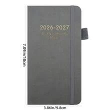 2026年7月至2027年6月袖珍日历计划本，小巧月度计划本，方便携带，尺寸为7.08英寸*3.86英寸，PU皮革硬面封面，带笔套、笔记页和100克厚不渗墨纸张，适用于日常安排和旅行。 - 彩色 - 查看 11