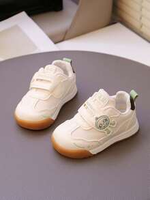 1 Pair Unisex Flat Casual Sneakers, Soft Sole Non-Slip Infant Walking Shoes, Fashion Versatile Student Running Shoes, Suitable For All Seasons - Green - View 3