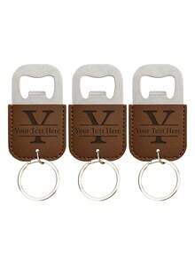 1/2/3/5/10/20pcs Personalized Leather Keychain, 2-In-1 Bottle Opener Keychain With Name, Multi-Functional Car Key Chain And Bag Charm - Multicolor - View 19