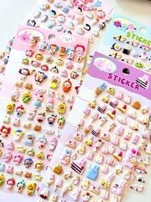 Pegatinas de espuma 3D - Comida de dibujos animados y personajes lindos, sushi, conejo, pegatinas decorativas mini para fundas de teléfono, diarios, scrapbooking - Multicolor - Ver 1
