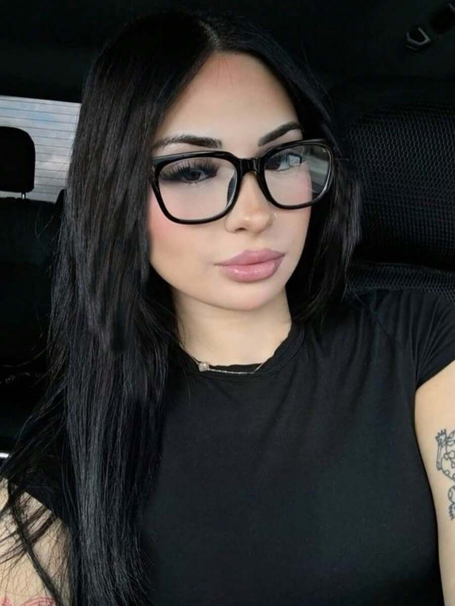 1 Pair Women's Leopard Print Bohemian Style PC (Polycarbonate) Square Oversized Transparent Glasses, Suitable For All Seasons, Suitable For Daily Wear, Transparent Glasses Accessories, Women's Exclusive - màu đen - Xem 1