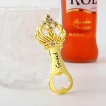 Customized Text Logo Crown Bottle Opener, Engagement/Groomsman/Bridesmaid Gift, Bachelor Party Gift, Birthday Gift, Zinc Alloy Engraved Gift, Creative Beverage Soda Bottle Opener, Special Gift For Him/Her, Anniversary Gift, Best Wedding Bottle Opener - Multicolor - View 7