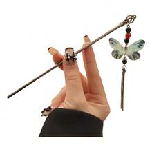 TendenciaPinza De Cabello Com Broche Mariposa Y Cadena Estilo Chino NegroCalidad premium - 1 - Ver 5