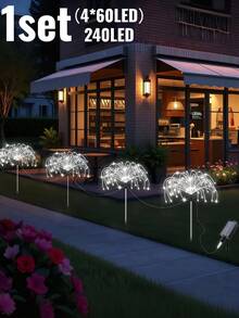 户外太阳能烟花灯，8种灯光模式，IP65防水，8种星爆灯光模式，户外节日景观草坪灯，适用于小径、花园、庭院、凉亭、草坪、门廊、露台、婚礼、派对、节日、聚会、情人节装饰 - 60/150/240/320/360颗LED灯珠（暖白光、彩色、白色） - 煙火 - 查看 14