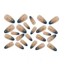 New Bohemian Tetragonal Nail Patch Almond Nail Patch - Y5-24片/盒[果凍膠+搓條] - 查看 3