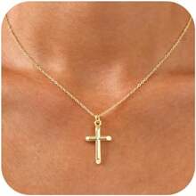 Gold Necklace Women - 14k Gold Plated Virgin Mary Pendant, Hypoallergenic Non Tarnish Golden Cubic Zirconia Catholic Virgen De Guadalupe Jewelry, Religious Faith Baptism Her - 樣式 5 - 查看 1