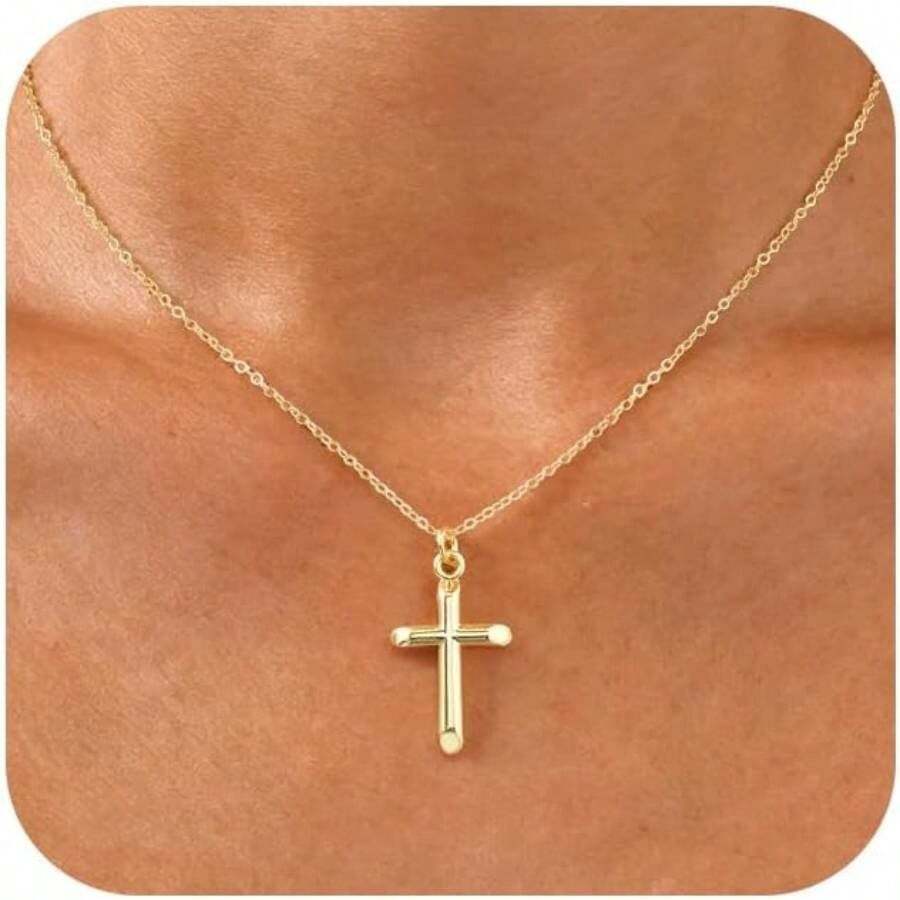 Gold Necklace Women - 14k Gold Plated Virgin Mary Pendant, Hypoallergenic Non Tarnish Golden Cubic Zirconia Catholic Virgen De Guadalupe Jewelry, Religious Faith Baptism Her - 樣式 5 - 查看 1