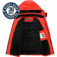 ''s Ski Waterproof Breathable Fleece Lined Windproof Hooded Snowboard Coats - 8-9 + Orange - View 4