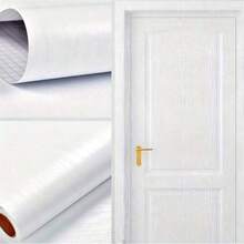 1 rouleau de papier peint adhésif à motif bois blanc, papier peint PVC imperméable et amovible, convient pour la cuisine, la chambre, le salon, les armoires, les portes en bois, les dessus de table, la décoration de la maison et la rénovation de meubles, facile à décoller et à coller. Cadeau d'anniversaire ou de remise des diplômes, décoration de chambre, décoration murale, décoration de salle de bain, décoration de chambre, fournitures de décoration de chambre, décoration de salon, décoration de la maison, papier peint décoratif mural, autocollants muraux, décalcomanies murales - Blanc - Voir 11