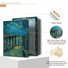 4 pièces/set Affiches d'art mural vintage, Œuvres d'art sur canevas de Vincent Van Gogh - La Nuit Étoilée, Café, Fleurs, Impressions de paysages de style rétro pour la décoration intérieure et extérieure, orientation portrait, encre sur canevas, avec ou sans cadre, décoration de chambre, décoration de maison, décoration de dortoir universitaire, cadeaux pour la décoration murale dans un hôtel, une maison, un cadeau idéal de pendaison de crémaillère, salon, chambre à coucher, salle de bain et bureau - Multicolore - Voir 11