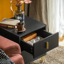 Nightstand 2-Piece Set, Bedside Table With 2 Drawers, Modern Side Table For Bedroom, Black W40 X D40 X H47 Cm FBT115-SCHx2 - Black*2 - View 9