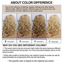 Parrucca riccioluta di media lunghezza, 20 pollici, con una miscela di colori dorati e marroni, realizzata in fibre sintetiche resistenti alle alte temperature, adatta per l'uso quotidiano e per le feste delle donne. - Dorato - Visualizzare 4