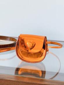 1 Pc Metallic Heart Mini Purse, Girl's Fashionable Multi-Color Crossbody Bag For Casual Style, Compact Tiny Handbag,For Girls/Teens,For Daily Use/Shopping/Festivals - Multicolor - View 14