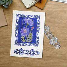 创意花卉金属切割模具，DIY剪贴簿相册和压花模板，贺卡制作工具，卡片纸切割工艺品，礼品卡制作模板模切。 - 銀色 - 查看 9