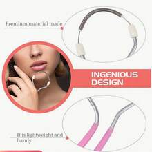 1 Piece Of Spring Facial Hair Removal Device, Manual Hair Removal Device, Threaded Hair Removal Device, Portable Handheld Stainless Steel With Handle, Suitable For Women To Remove Chin, Cheeks, Beard (Pink)) - Pink - View 4