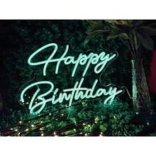 Smart RGB & Color Flow Effect Happy Birthday LED Neon Sign With Remote & App Control Music Sync Timer Setting LED Acrylic Light For Wall Party Décor Bedroom Bar Wedding Home Birthday USB Powered - Happy Birthday App - View 6