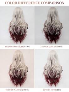 XOUJE Tóc giả dài màu đỏ tía ánh vàng, kiểu gợn sóng nhẹ, có mái rẽ ngôi giữa, dài 30 inch, trông tự nhiên, mềm mại và bồng bềnh, làm từ sợi tổng hợp chịu nhiệt, hoàn hảo cho phụ nữ, thích hợp cho phong cách thời trang hàng ngày, các buổi tụ họp ngày lễ, tiệc cưới, Halloween, Giáng sinh, cosplay, hẹn hò thông thường và nhiều dịp khác. - Màu đỏ ombre - Xem 10