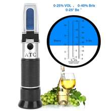 三合一葡萄酒折射仪，酒精度0-25%，白利糖度0-40%，波美度0-25°，带自动温度补偿功能，适用于葡萄酒酿造和葡萄栽培