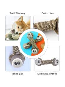 Durable Dog Chew Toys, Puppy Teething Toys, Interactive Pet Toys, Interactive Dumbbell Rope Combination Toys, Aggressive Dog Rope Toys, Chew Toys, Cotton Dog Toy Rope - Multicolor - View 5