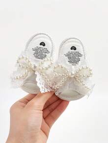 Giày sandal đế mềm cho bé trai và bé gái, giày mùa hè cho bé sơ sinh, giày bệt dự tiệc cưới, giày đi biển, giày tập đi cho trẻ sơ sinh. - trắng - Xem 13