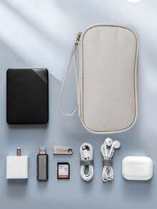 Digital Accessories Storage Box, Phone Charger, Cable Organizer Bag, Zipper Storage Box, Wallet-Style USB Charger, Earphone Storage Box, Dust-Proof, Cables, USB Drives, Earphone Storage Bag, Business Travel, College Student, Office, School Supplies, Back To School - Multicolor - View 4