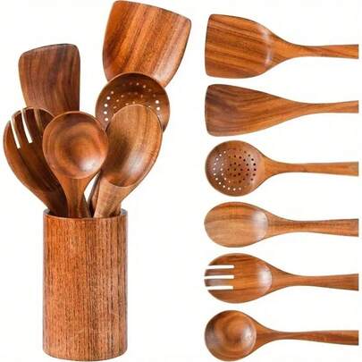 Premium Quality Natural Teak Wood Cooking Utensil, Spatula Suitable For Kitchen, Christmas Gift, Holiday Items