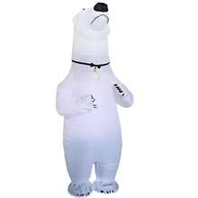 1pc Inflatable Polar Bear Costume, Cosplay Outfit, Christmas Costume For Adults, Includes Fan (Batteries Not Included) - Polar Bear - View 4