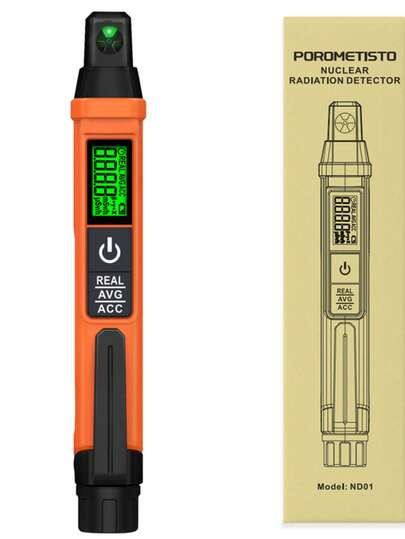 POROMETISTO ND01 Portable Radiation Detector Pen With Geiger Counter, Dose Rate Meter For X-Ray/Beta/Gamma Ray Detection With Sound & Light Alarm