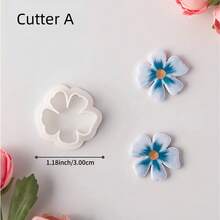 1/4Pcs Assorted Sizes Cute Flower Polymer Clay Cutters (16-30mm) – Sweet Style Craft Tools For DIY Earrings Jewelry Charms & Handmade Accessories - White - View 8
