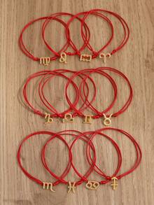 2pcs/Set New Zodiac Constellation Adjustable Bracelets, Birthday & Valentine's Day Gift For Friends And Family