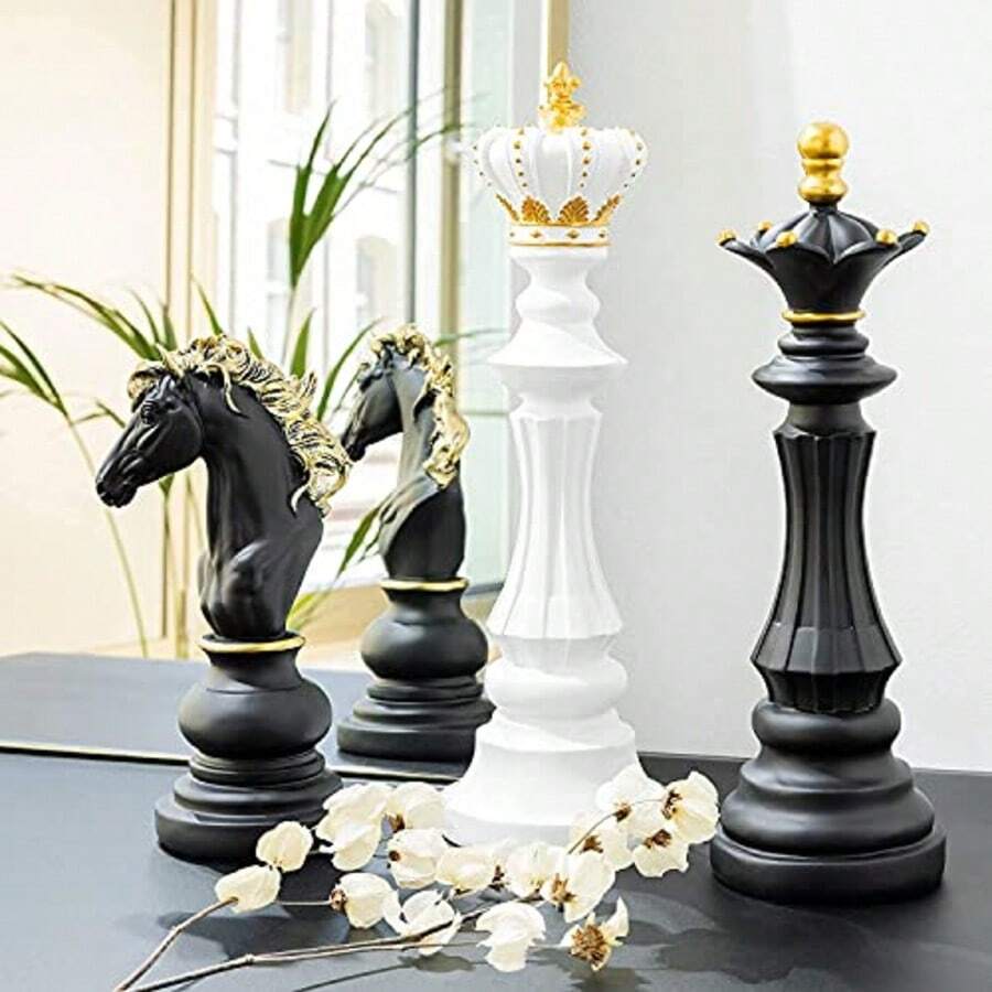 Mini International Chess Piece Set, King, Queen, Knight, Bishop, Crafts, Miniature Figurines, Home Decor, Desktop Ornament Accessories - Multicolor - View 1