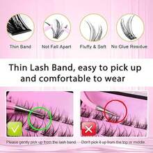 UCooMe Natural Eyelash Extension Single Board Wispy Eyelash Bundle 9-11mm Eyelash Bundle, 180 Eyelash Bundle Extensions, Suitable For Beginners To DIY At Home - Natural Lashes - View 4