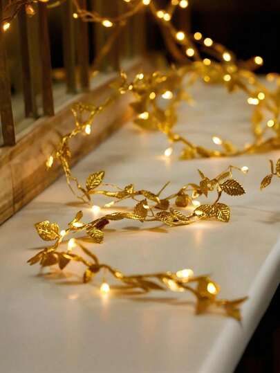 10m/5m/2m Luces de hadas con lámina de oro encantadora, luces LED alimentadas por batería, decoración interior, perfectas para el Día de San Valentín, fiestas, bodas, dormitorios, habitaciones de niños, iluminación de habitaciones, decoración de fiestas, decoración del Día de San Valentín, decoración del hogar, cumpleaños, regalo del Día de San Valentín, decoración navideña, decoración del árbol de Navidad