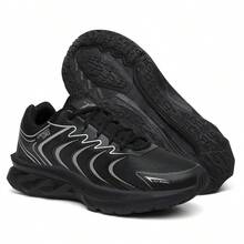 Men's Athletic Running Shoes For Gym, Sports, Running, Walking, Anti-Impact, Breathable, Soft, Ultra Lightweight - màu đen - Xem 2