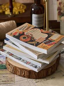 60pcs/Pack Vintage Floral & English Text Memo Pads, 6 Designs, Suitable For Journaling, Scrapbooking, Back To School