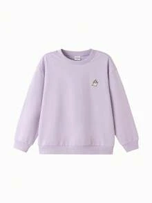 Boys' Long Sleeve Sweatshirt, Versatile Spring Top 2026 - Purple - View 4