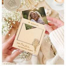 1pc Mini Photo Frame, Mother's Day Gift For Mom, Pregnancy Photo Frame, Magnetic Fridge Photo Frame, Mother's Day Gift, Magnetic Photo Frame - Wood Color - View 2