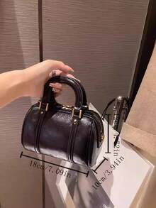 Boston Handbag, Shoulder Bag, Pillow-Shaped Bag - Black - View 5