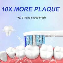 Toothbrush Brush Heads Compatible With Rechargeable Toothbrushes, Tooth Brush Heads System, Effective Cleansing And Whitening, Pack Of 8, White - 8個黑色+8個裝 - 查看 3