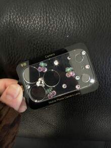 Luxury Sparkling Crystal Pink Cherry Leaf Fruit Transparent Camera Lens Film, Compatible With IPhone 17 Pro Max/17 Pro, Fresh And Fashionable, Full Coverage Lens Protector Applicable To Daily Shield, Office, Home Daily Shield Office Home Phone Camera Cover Waterproof Shockproof Anti-Fall Scratch Resistant - Clear - View 2