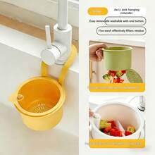 Hanging Drip Basket, Sink Strainer Basket, One-Click Drip Basket, Food Residue Strainer Basket, Kitchen Plant Rack, Faucet Drip Basket, Kitchen Storage Rack, Sponge Drip Rack, Cloth Drip Rack, 2-In-1 Kitchen & Bathroom Soap Dispenser Drip Basket, Detachable Bottom, Easy To Install And Disassemble, Space-Saving. - Multicolor - View 1