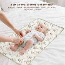 2pcs Waterproof Cotton Gauze Portable Diaper Changing Pad, 75x43cm Soft Absorbent Baby Diaper Changing Mat Liner - Multicolor - View 4