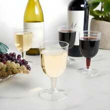 Set Of 18 Clear Plastic Cups, 6 Oz Wine Glasses Ideal For Family Gatherings, Engagement Parties, And Thanksgiving Celebrations - 白色 - 查看 5