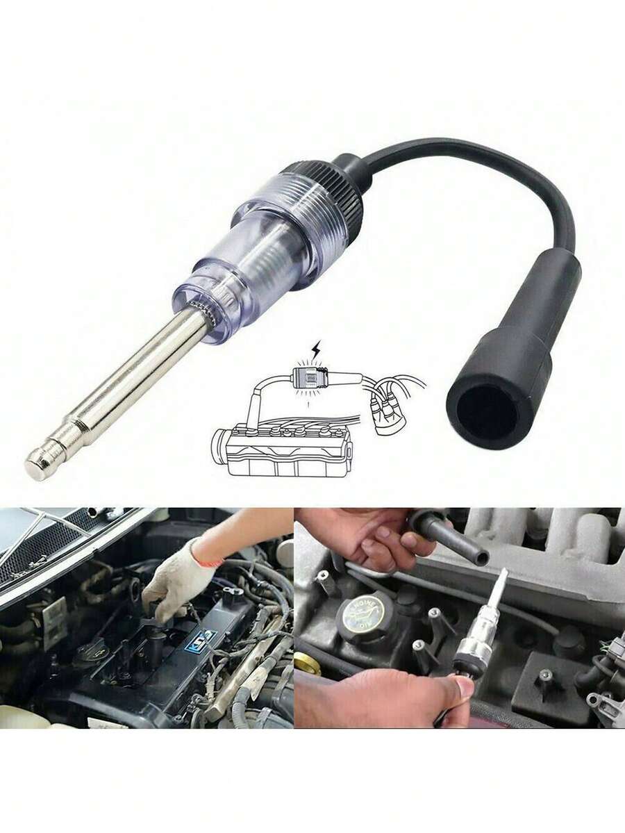 Probador de bujías en línea en miniatura, probador de bobina de encendido duradero de 6 V/12 V, tipo universal, adecuado para motocicletas, cortadoras de césped y vehículos de motor pequeños. - A - Ver 1