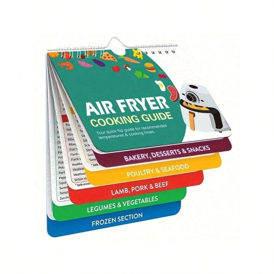 1pc Air Fryer Magnetic Cheat Sheet Cookbook Cooking Time Chart And Kitchen Conversion Guide For Instant Pot Refrigerator Magnet 2 Types Randomly Delivered - Nhiều màu - Xem 1