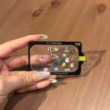 Identification Symbols, Fun Icon Pattern Decorative Stickers + Camera Lens Protection Cover Are Compatible With Apple 17 Pro/17 Pro Max Series. Camera Lens Protection Film Is Suitable For Daily Protection, Office Use, And Home Use. Daily Protection, Office, And Home Mobile Phone Camera Protection Case - Clear - View 3